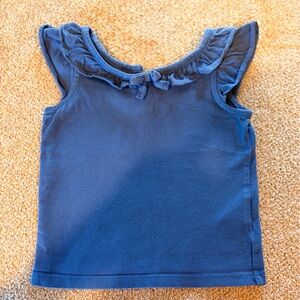 Janie and Jack Navy Sleeveless Top with Ruffle